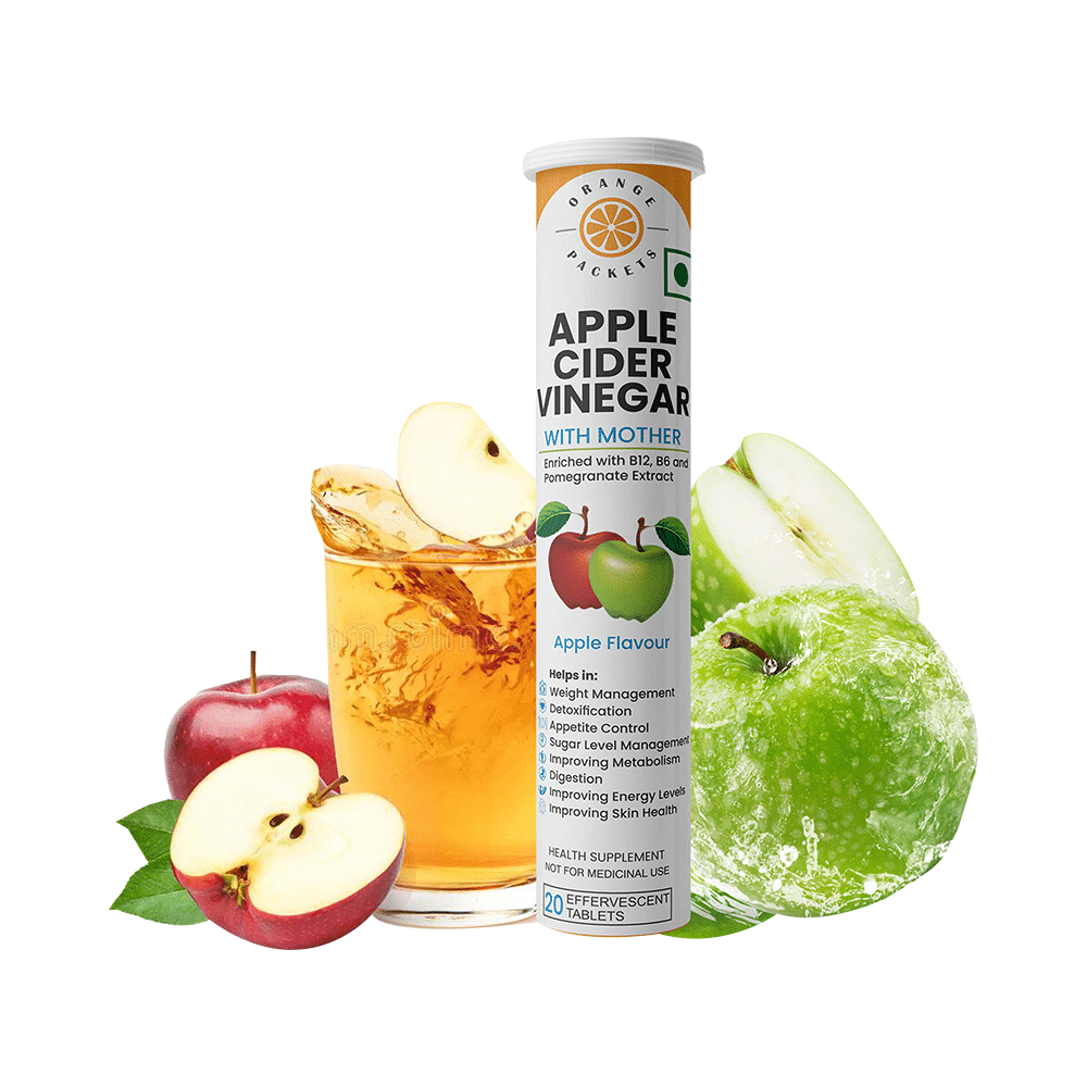 Orange Packets Apple Cider Vinegar with Mother Effervescent Tablet Apple Flavour - Image 1