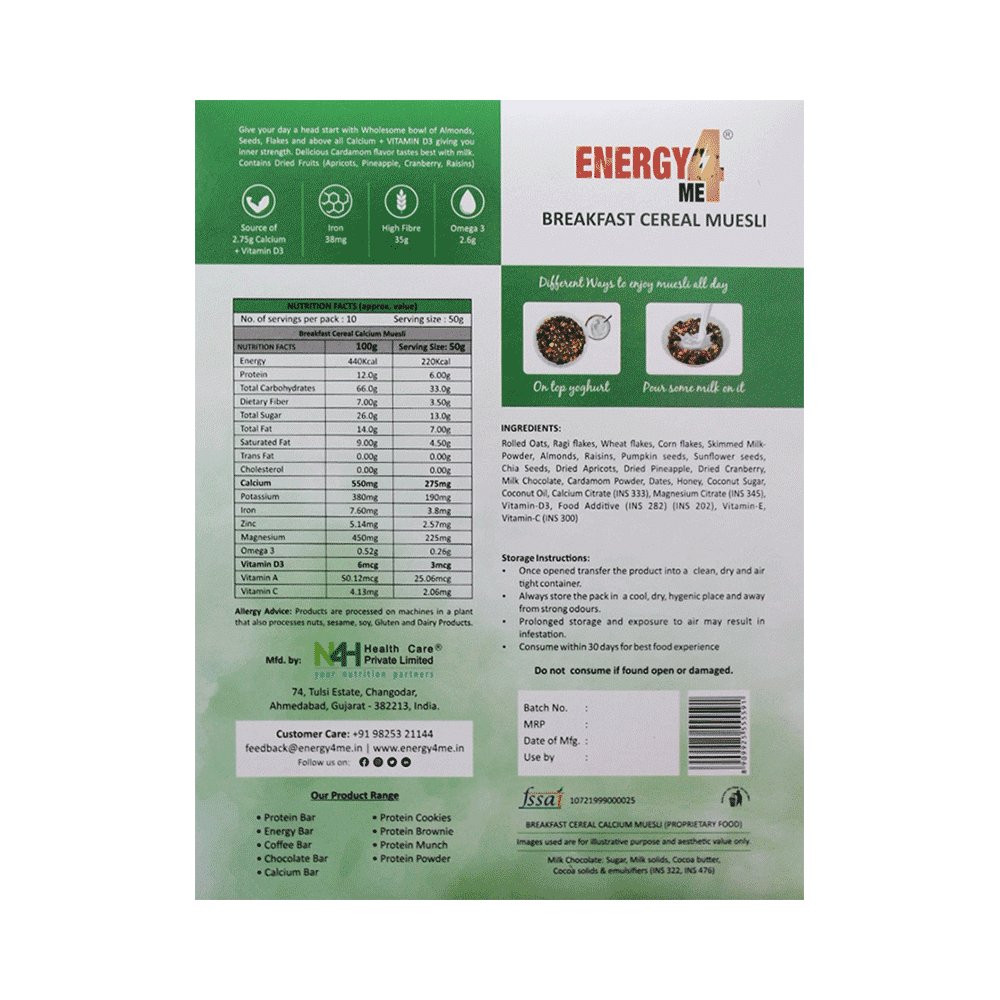 Energy4Me Muesli with Calcium Cardamom - Image 2