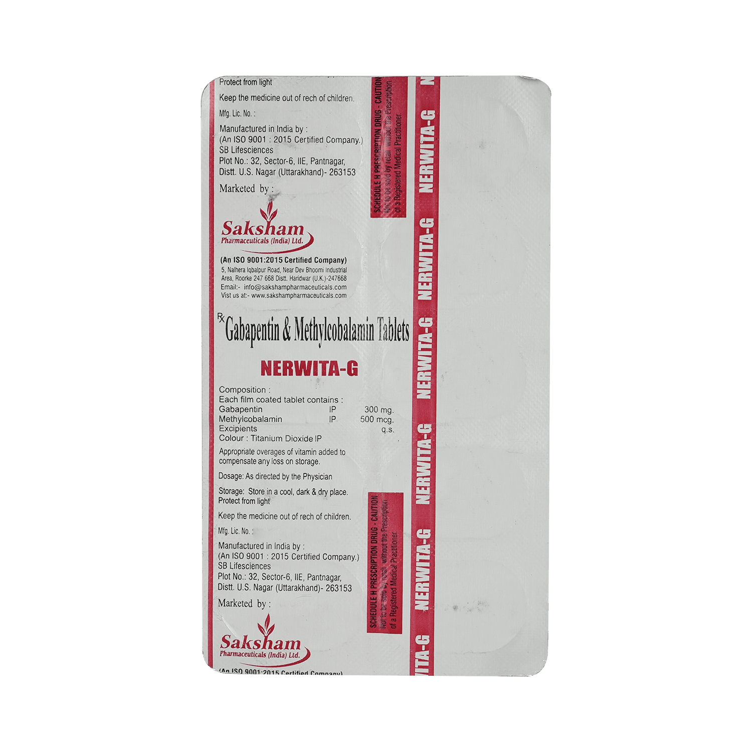 Nerwita G 300mg/500mcg Tablet - Image 3