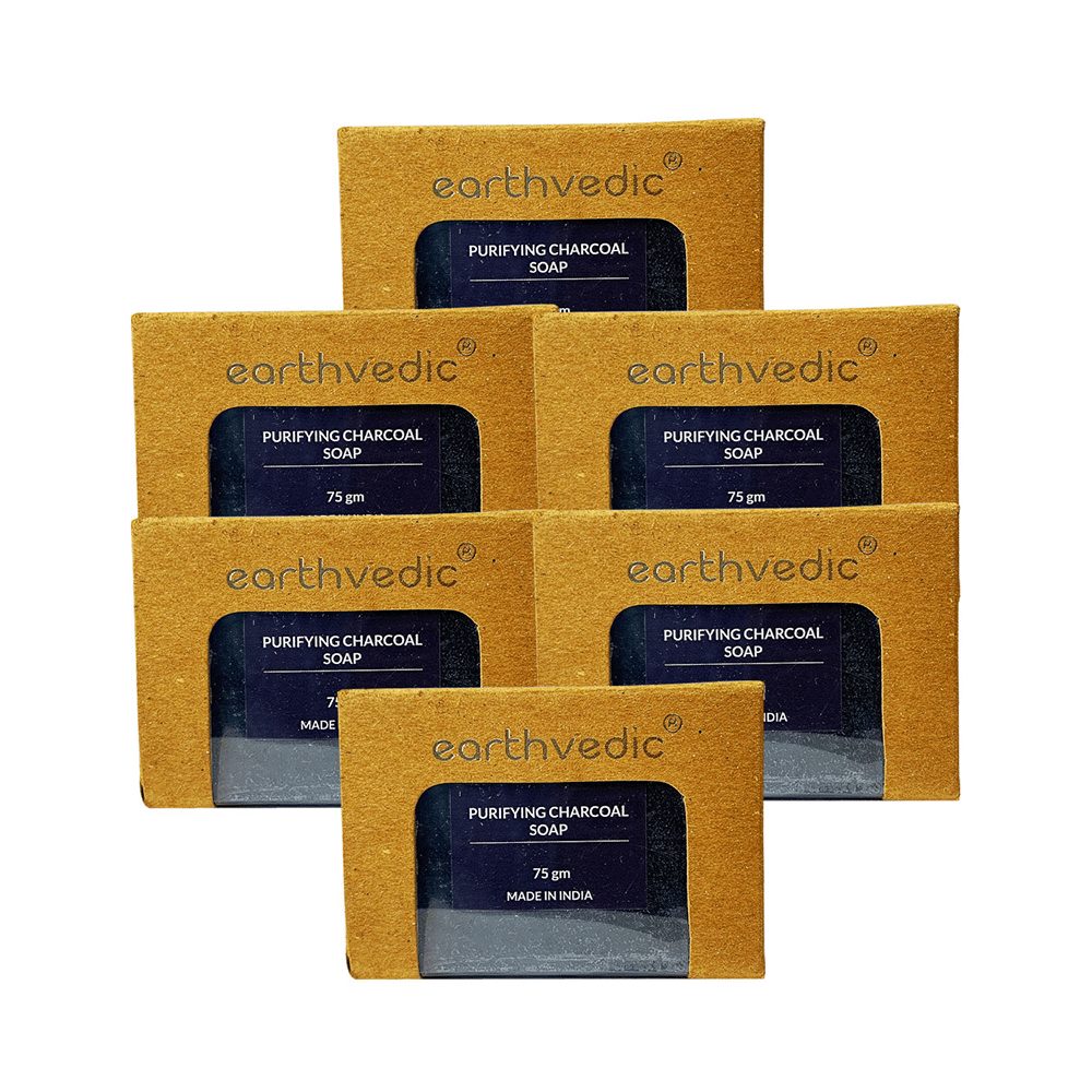 Earthvedic Purifying Charcoal Soap (75gm Each) - Image 4
