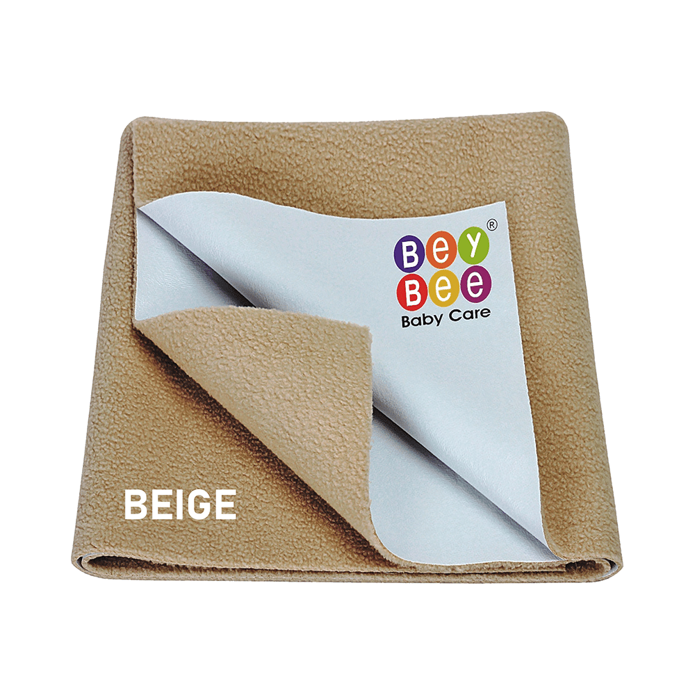 Bey Bee Waterproof Baby Bed Protector Dry Sheet for Toddlers (100cm X 70cm) Medium Beige - Image 1
