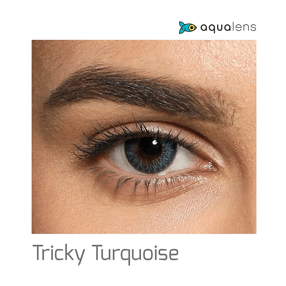 Aquacolor Daily Disposable Colored Contact Lens with UV Protection Optical Power -3.5 Tricky Turquoise - Image 2