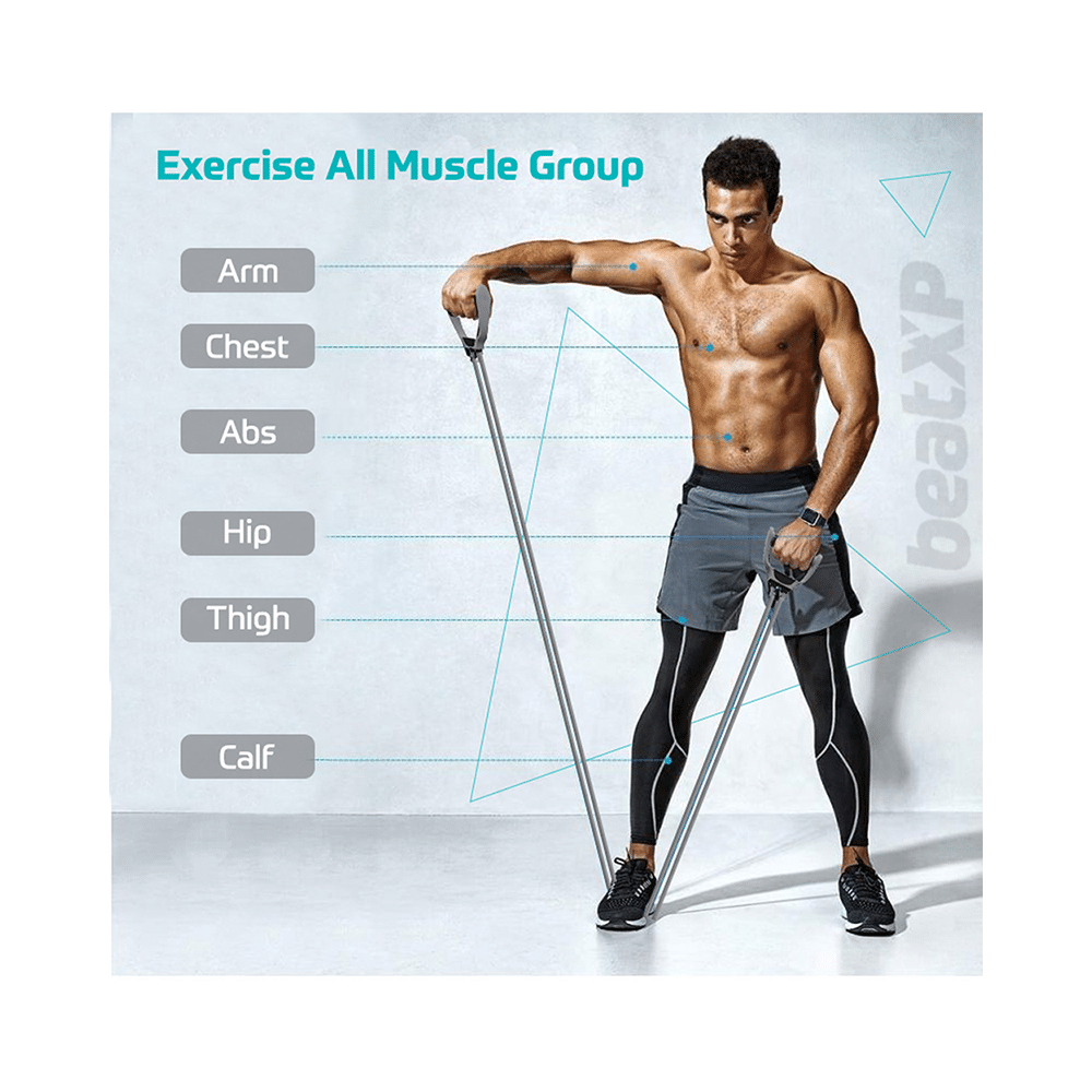 beatXP Resistance Band Double Tubing Grey Heavy GHVMEDFIT013 - Image 4