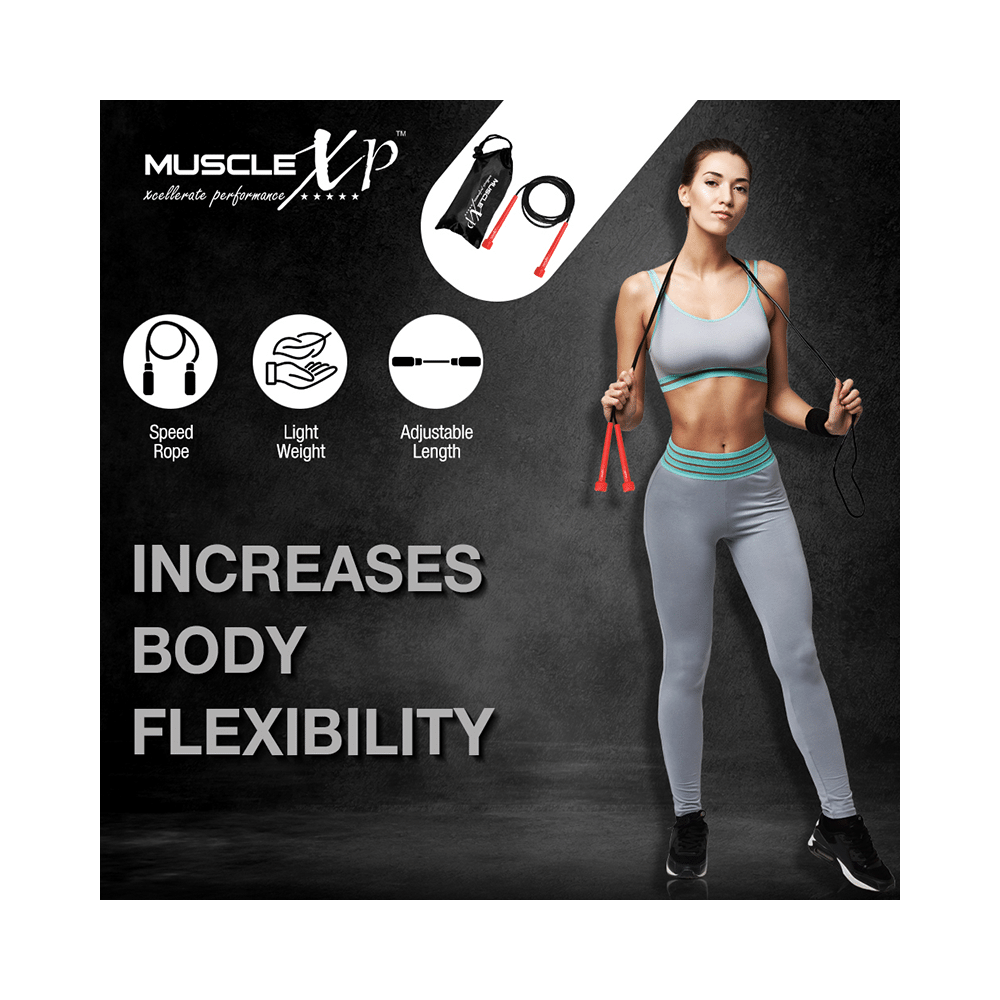 MuscleXP Skipping Rope Red and Black - Image 5