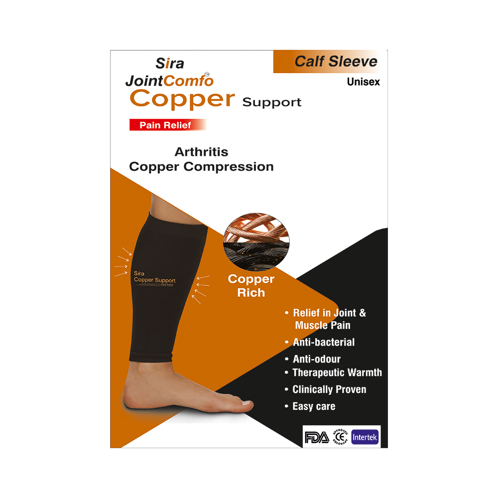Sira Copper Compression Calf Sleeve Support Small - Image 1