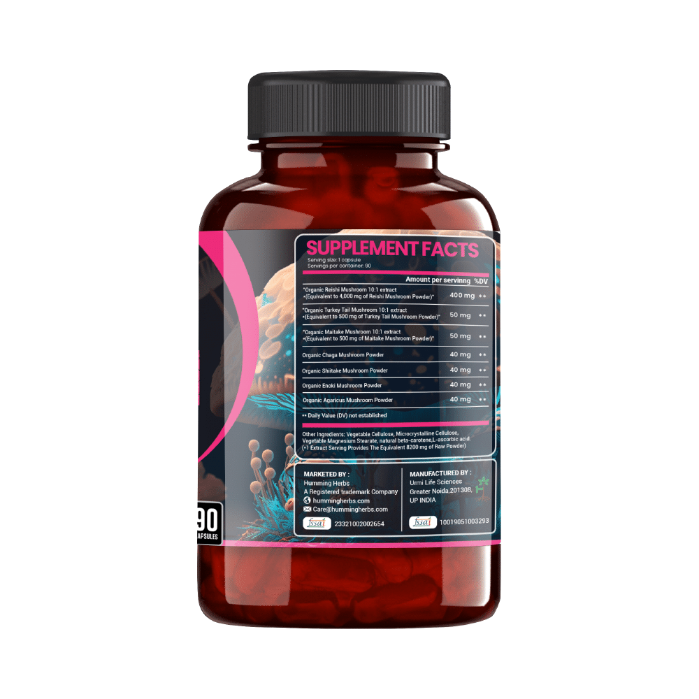 Humming Herbs Organic Reishi Mushroom Blend Capsule - Image 2