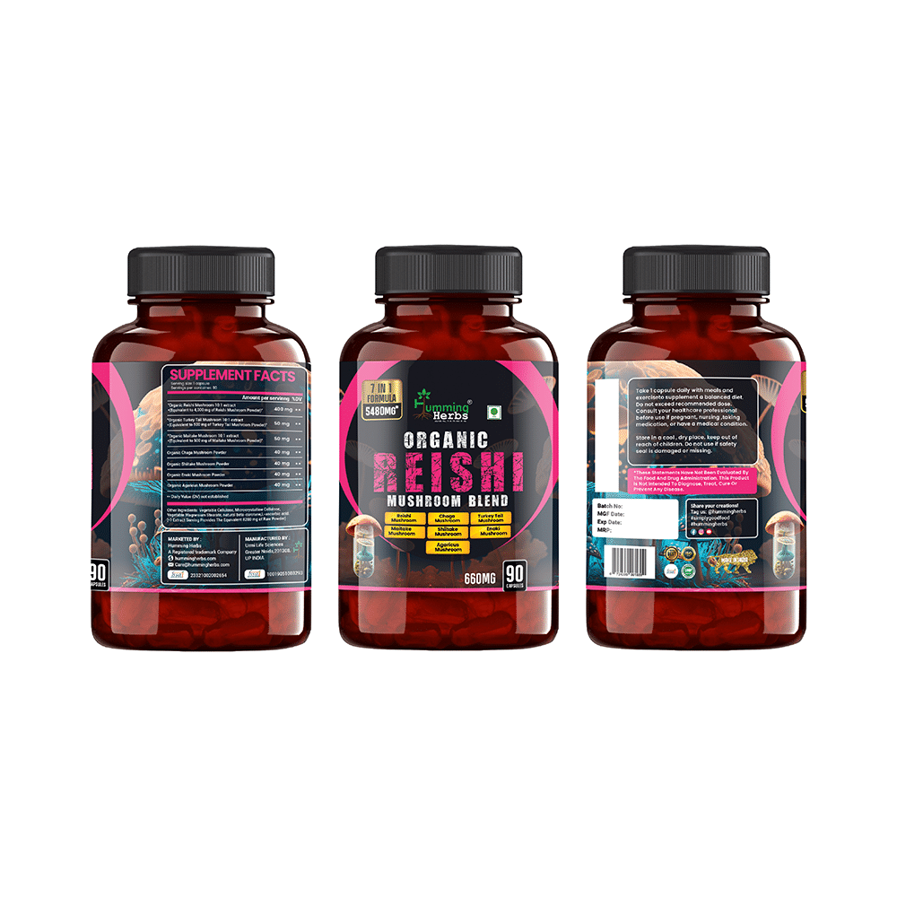 Humming Herbs Organic Reishi Mushroom Blend Capsule - Image 5