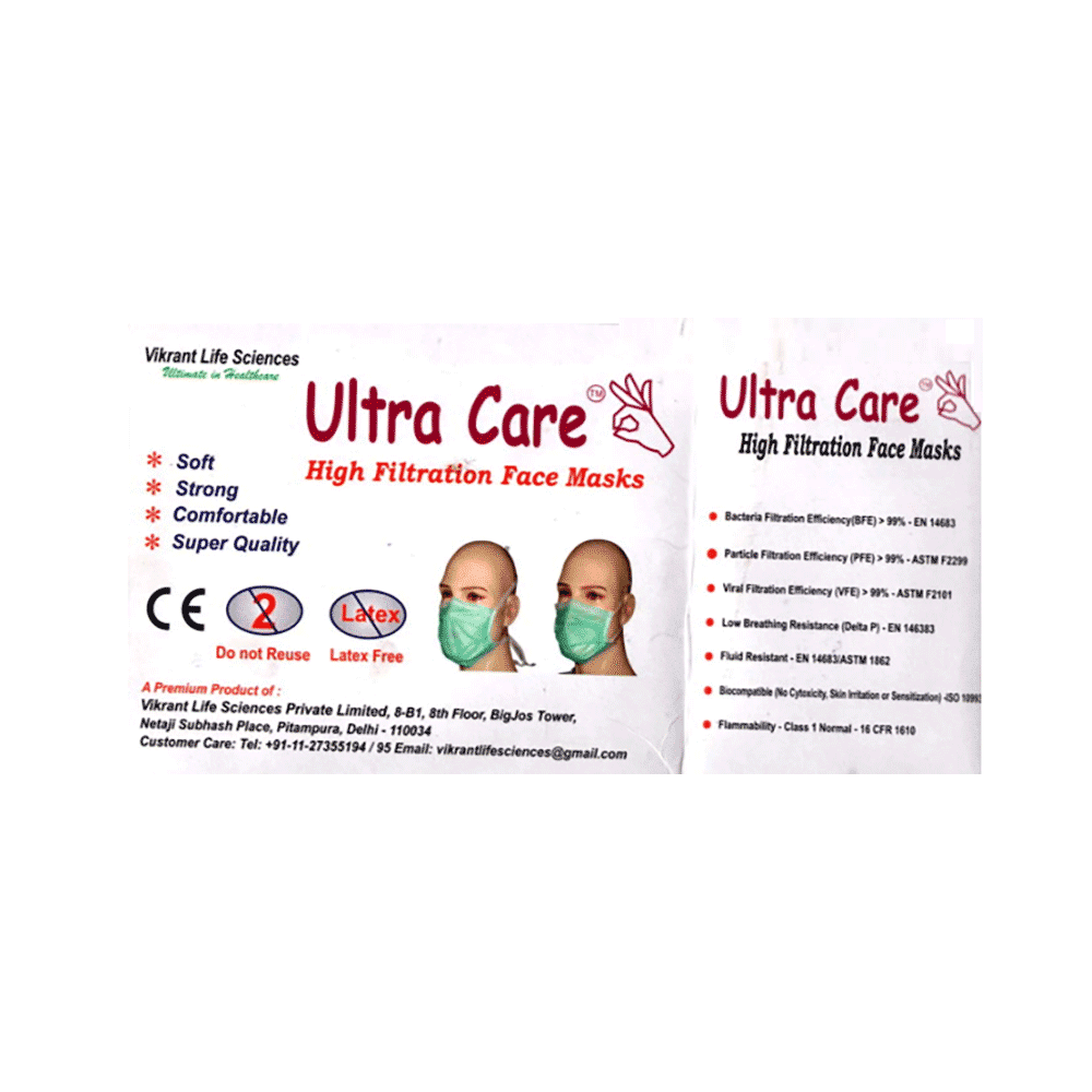 Ultra Care Triple Layer Secure Ear Loop |Elastic, latex-free| Non-Woven Face Mask - Image 7
