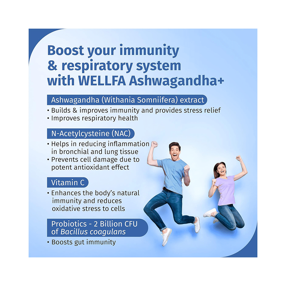 Wellfa Ashwagandha+ Effervescent Tablet(16 Tablets Each) Lemon - Image 3