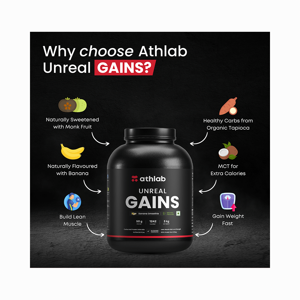 Athlab Unreal Gains Powder Banana Smoothie - Image 4