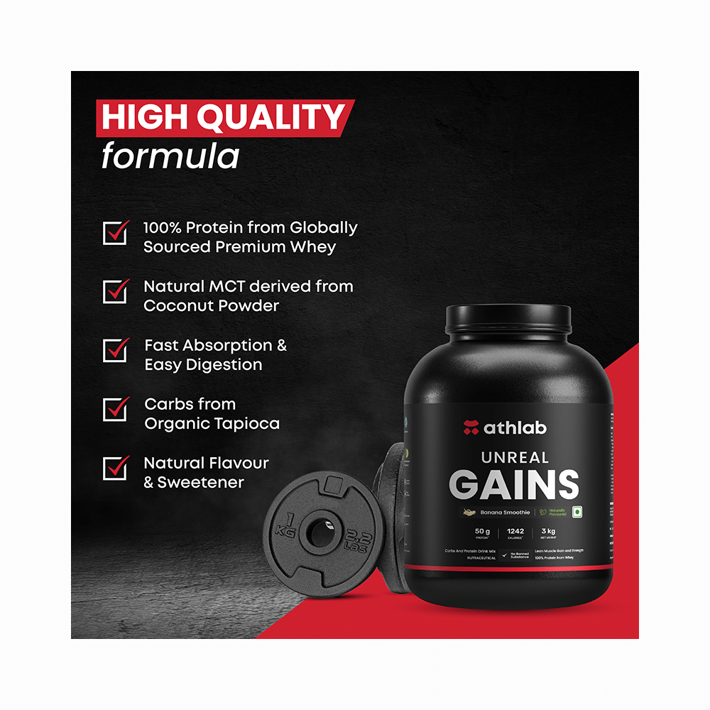Athlab Unreal Gains Powder Banana Smoothie - Image 6