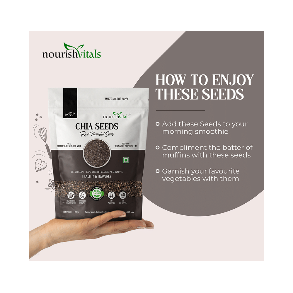 NourishVitals Raw Unroasted Chia Seed (200gm Each) - Image 7