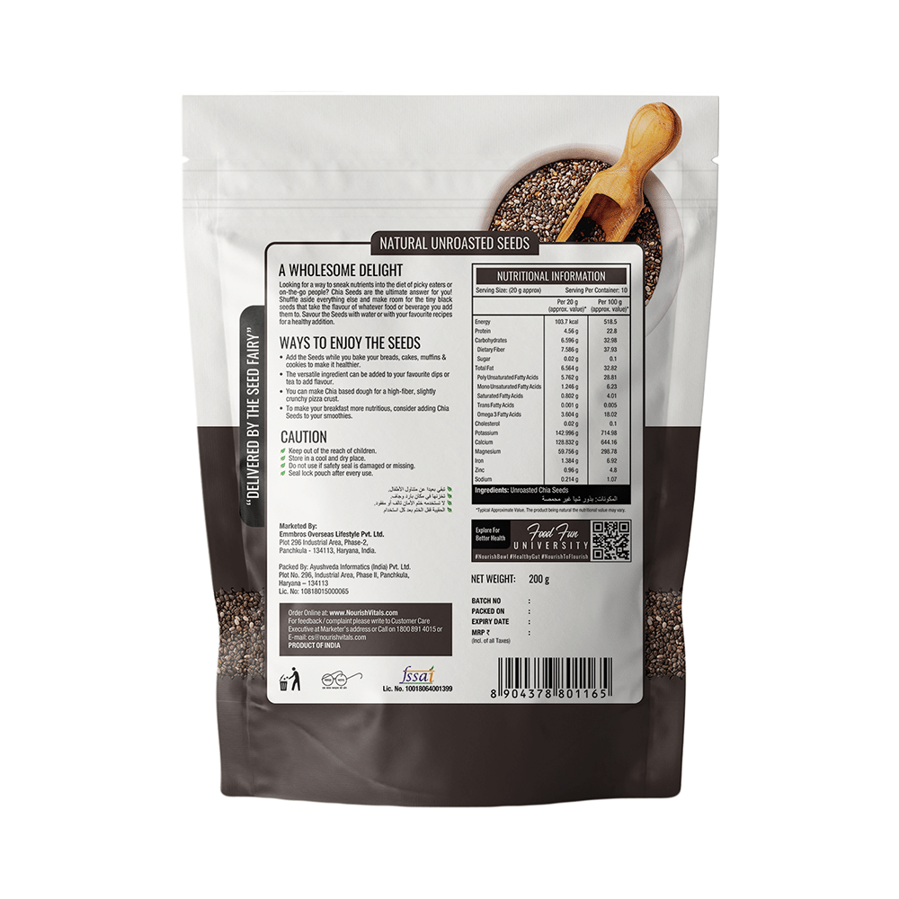 NourishVitals Raw Unroasted Chia Seed (200gm Each) - Image 2