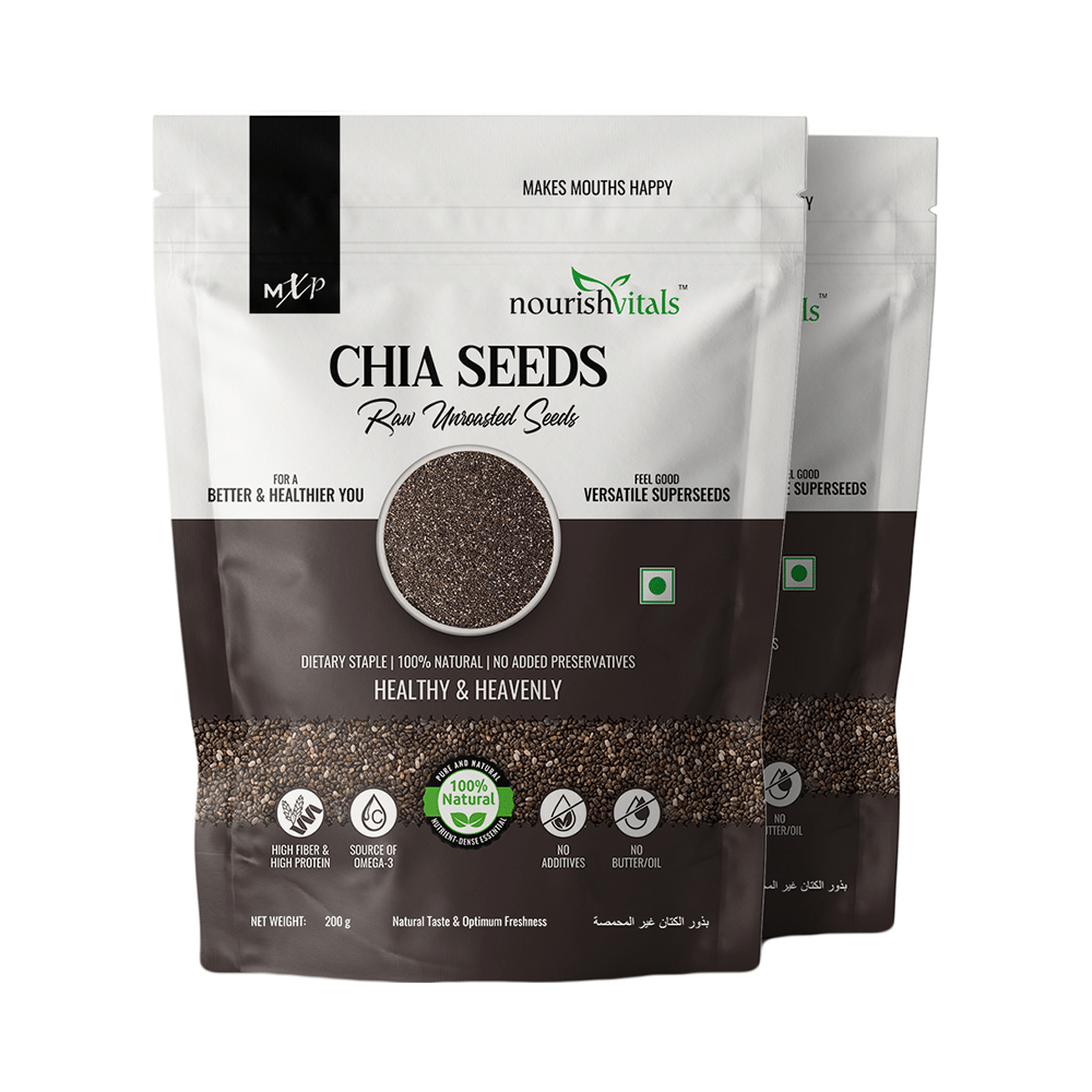NourishVitals Raw Unroasted Chia Seed (200gm Each)