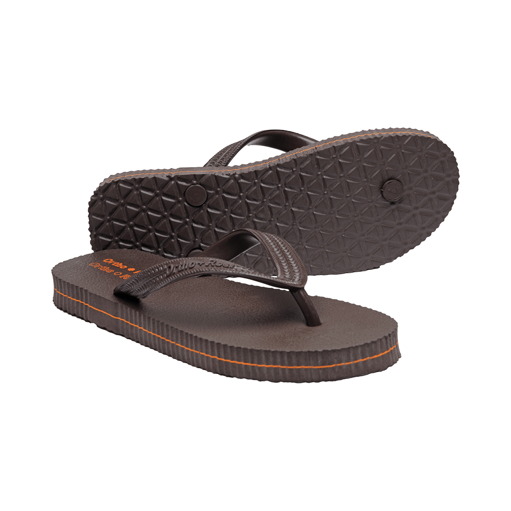 Ortho + Rest Unisex Hawaii Chappal Orthopedic Comfort, Bathroom Rubber Flip-Flops Brown 5 - Image 5
