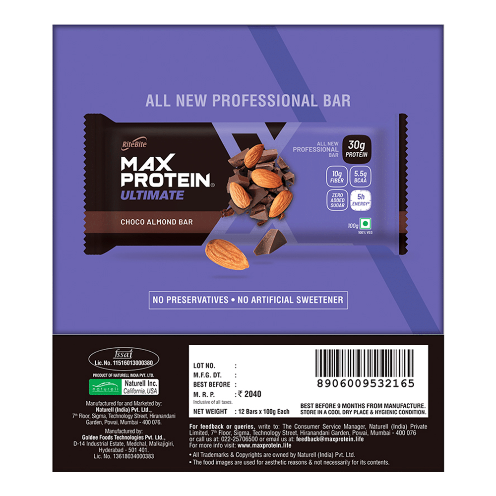 RiteBite Max Protein Ultimate Bar | Flavour Choco Almond - Image 3
