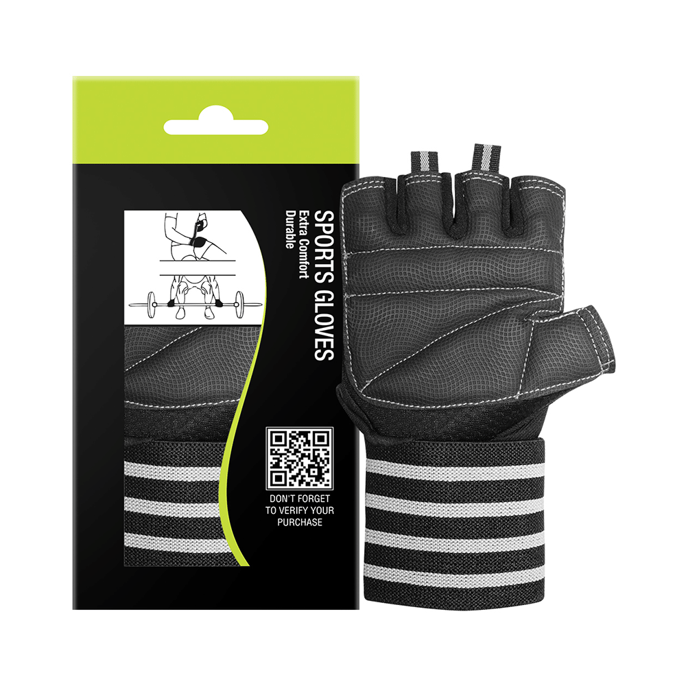 MuscleXP Sports Gloves Black & White - Image 4