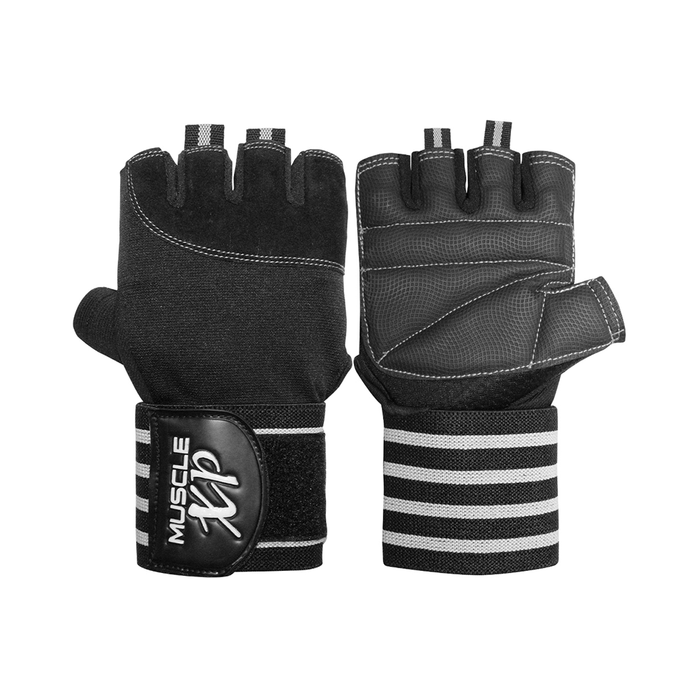MuscleXP Sports Gloves Black & White - Image 2