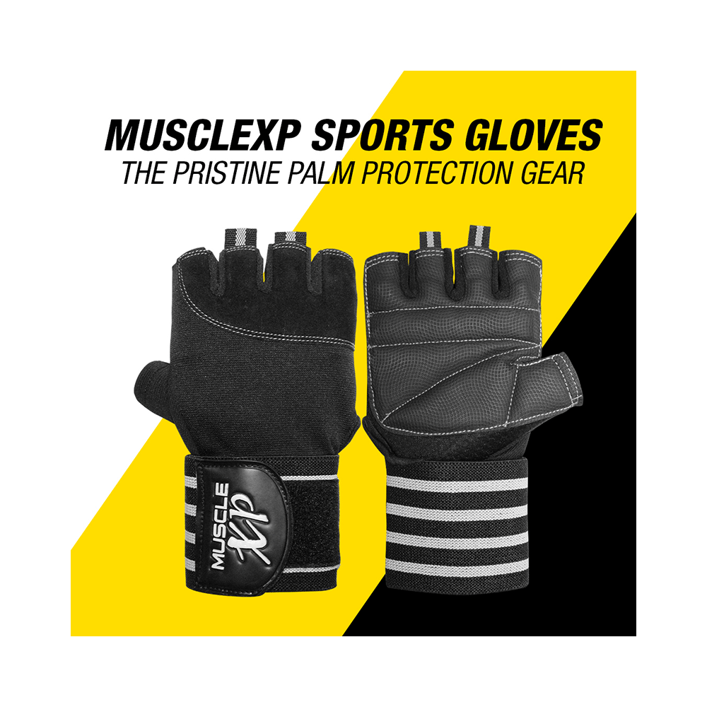 MuscleXP Sports Gloves Black & White - Image 5
