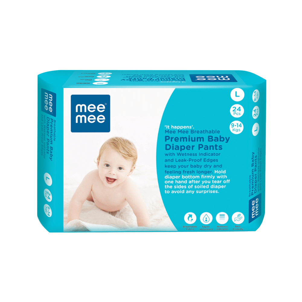 Mee Mee Breathable Premium Baby Diaper Pants with Wetness Indicator (24 Each) Large - Image 2