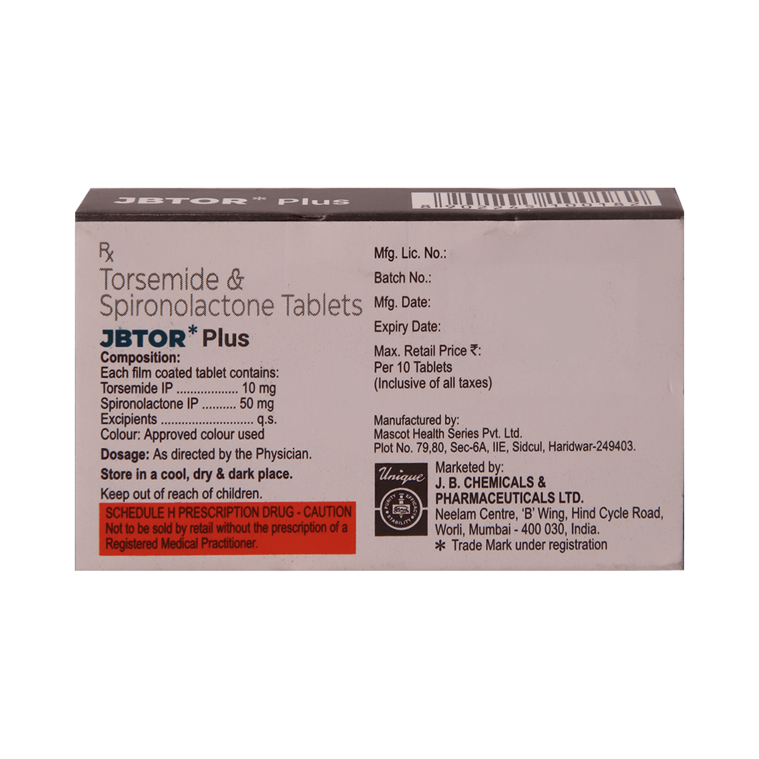 Jbtor Plus 50mg/10mg Tablet - Image 4