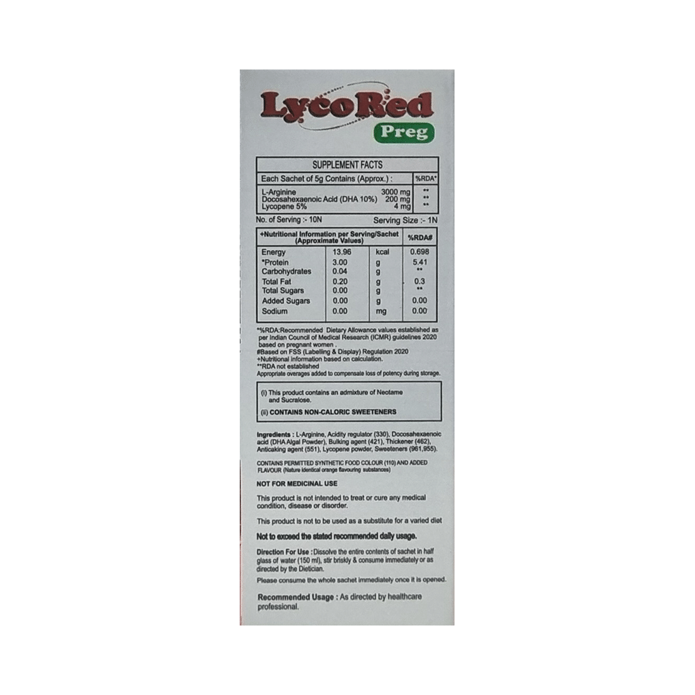 Lycored Preg Sachet Orange Sugar Free - Image 2