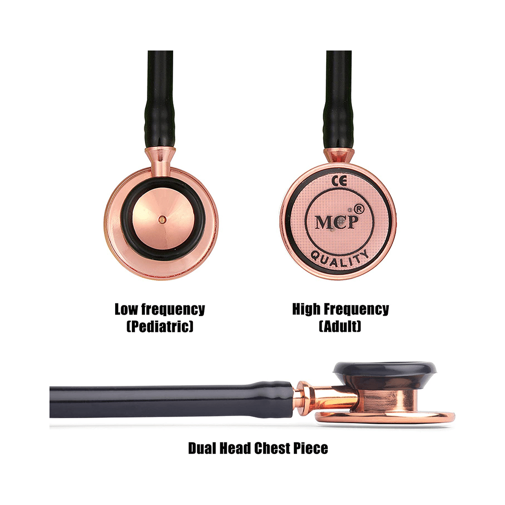 MCP Gold Plated Dual Head Stethoscope Rose Gold - Image 2