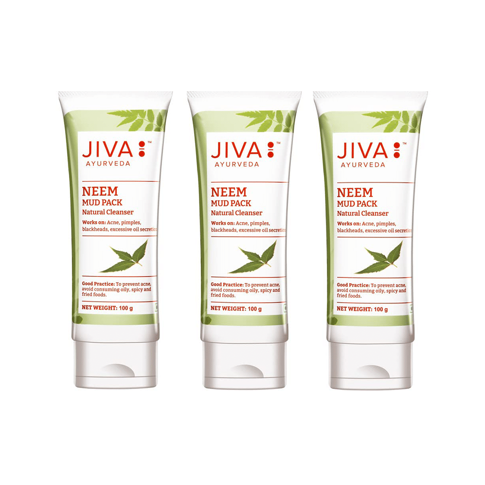 Jiva Ayurveda Neem Mud Pack Natural Cleanser (100gm Each) - Image 4
