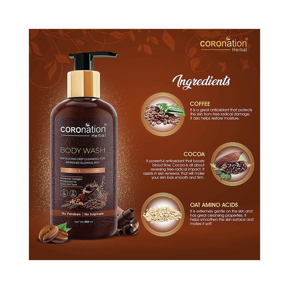 Coronation Herbal Coffee and Chocolate Body Wash (300ml Each) - Image 2