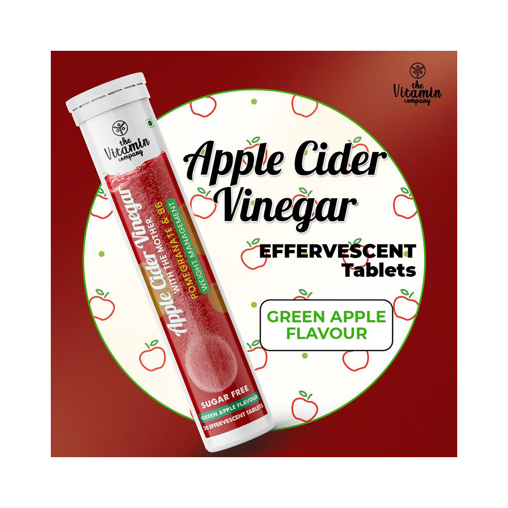 The Vitamin Company Apple Cider Vinegar with The Mother, Pomegranate and Vitamin B6 Effervescent Tablet Green Apple Sugar Free - Image 4