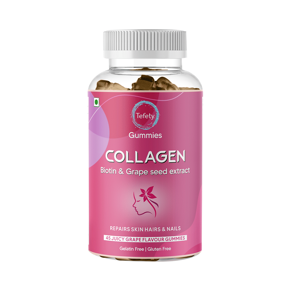 Tefety Collagen Biotin & Grape Seed Extarct Gummies Juicy Grape - Image 1
