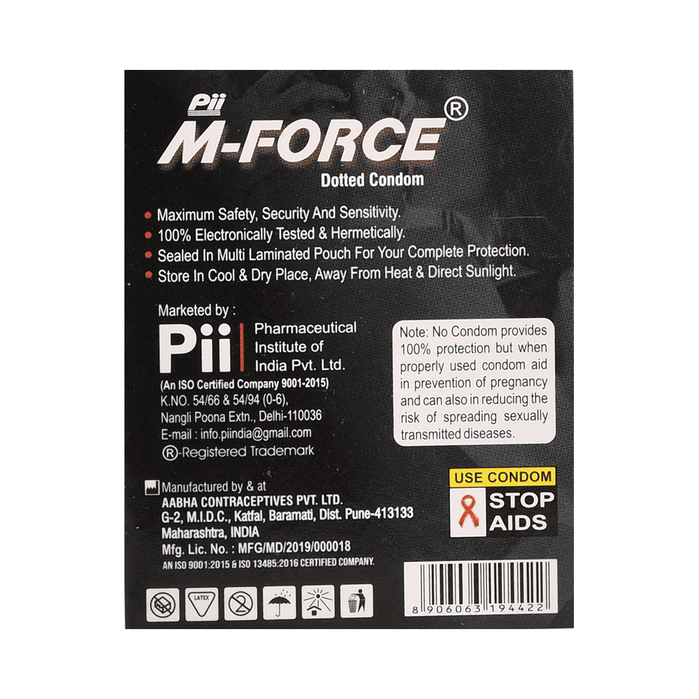 M-Force Dotted Condom (3 Each) Strawberry - Image 2