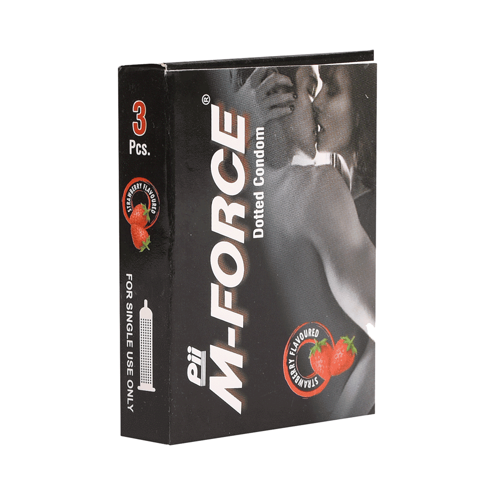M-Force Dotted Condom (3 Each) Strawberry - Image 3