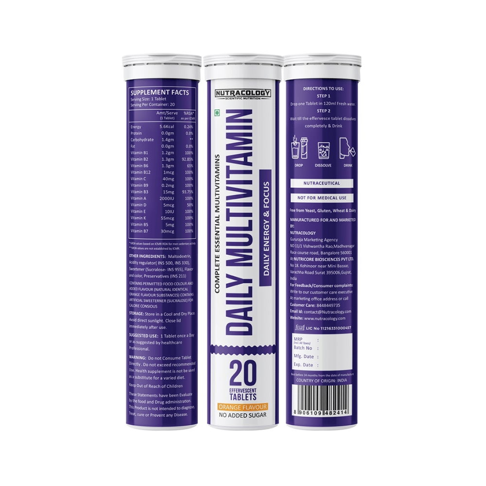 Nutracology Daily Multivitamin Effervescent Tablet (20 Each) Orange - Image 4