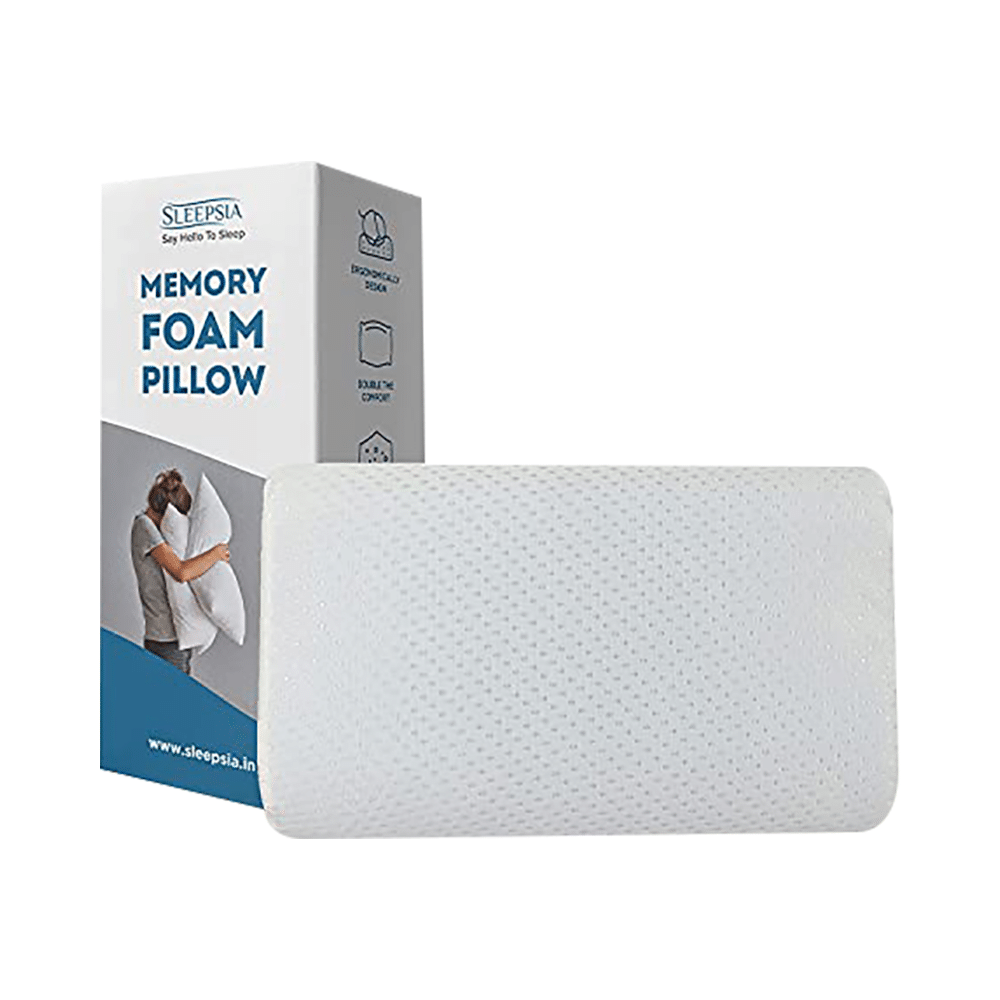 Sleepsia Ventilated Cervical Contour Memory Foam Pillow White