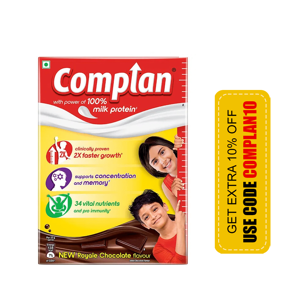 Complan Nutrition Drink Powder for Children | Nutrition Drink for Kids with Protein & 34 Vital Nutrients | Royale Chocolate