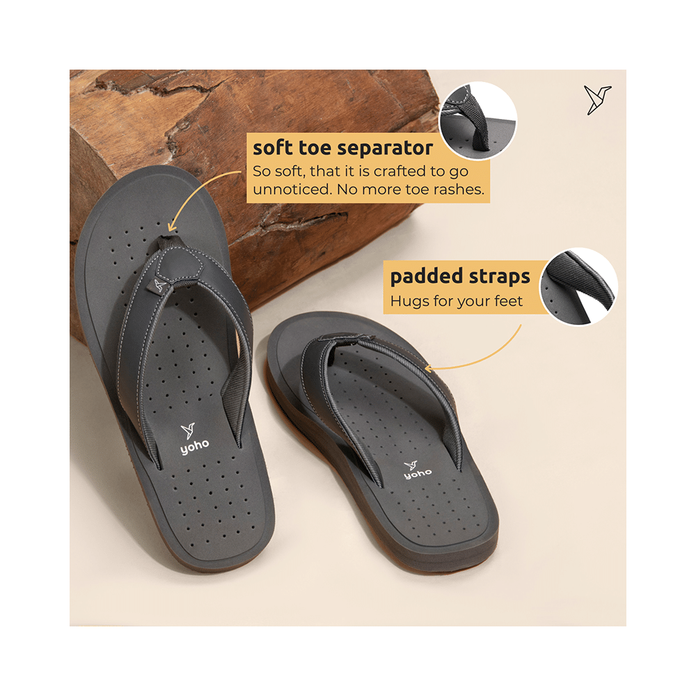 Yoho Lifestyle Ortho Soft Comfortable and Stylish Slipper for Men with Arch Support 7 Monsoon Grey - Image 9