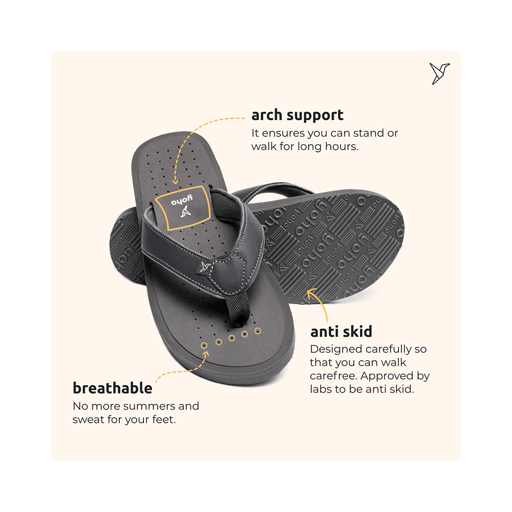 Yoho Lifestyle Ortho Soft Comfortable and Stylish Slipper for Men with Arch Support 7 Monsoon Grey - Image 8