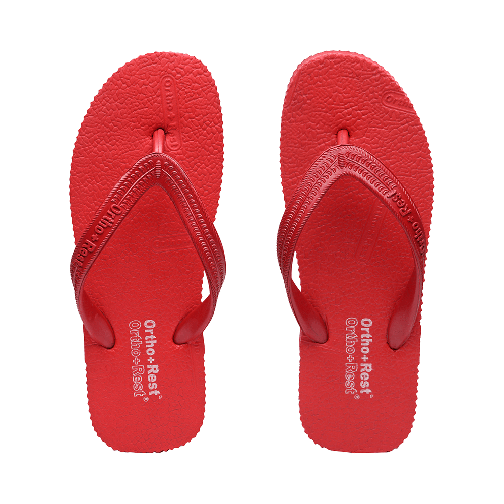 Ortho + Rest Unisex Hawaii Chappal Orthopedic Comfort, Bathroom Rubber Flip-Flops Red 11 - Image 2