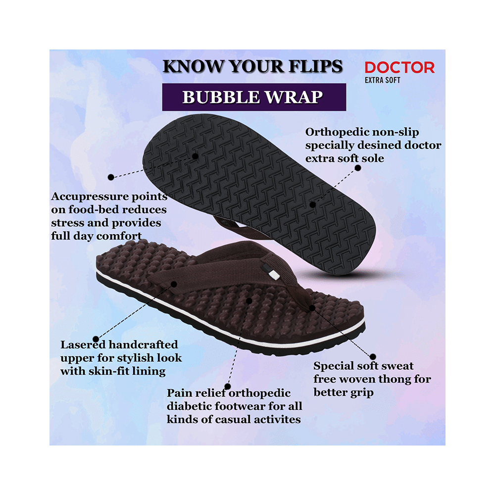 Doctor Extra Soft D30 Ortho Care House Flip-Flop Slipper for Women Brown 9 - Image 10