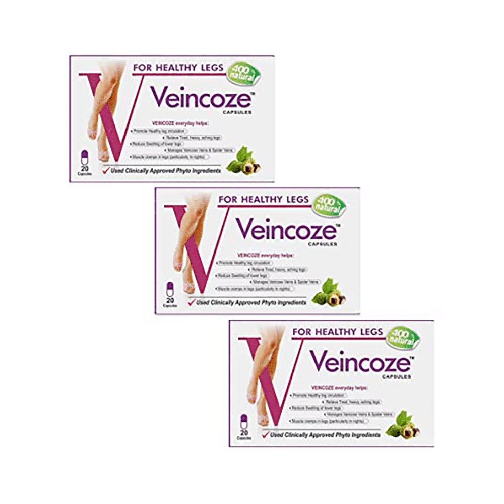 Veincoze Advanced Formula Capsule for Varicose Veins and Spider Veins Support (20 Each)
