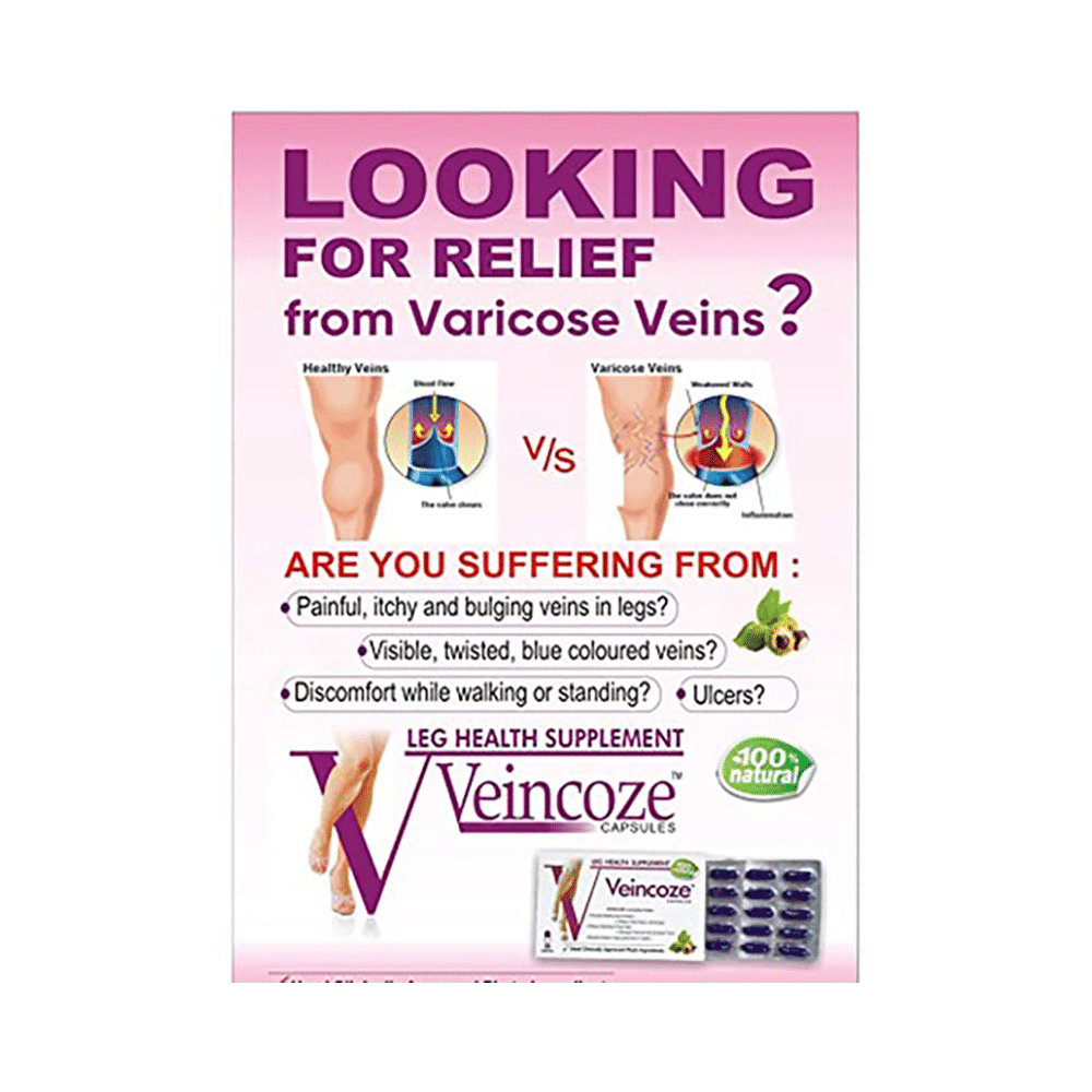 Veincoze Advanced Formula Capsule for Varicose Veins and Spider Veins Support (20 Each) - Image 6