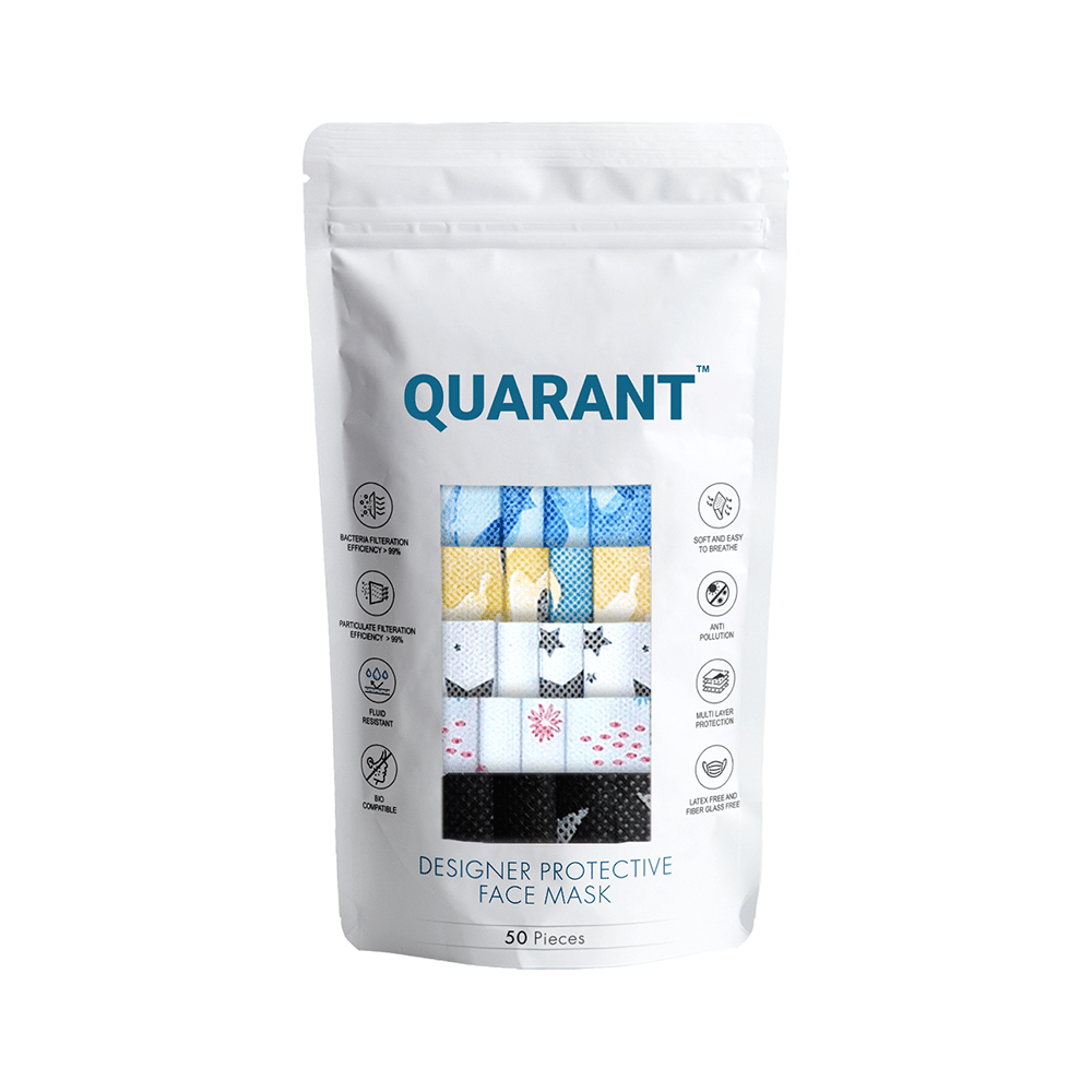 Quarant 4 Ply Designer Protective Face Mask Mask Mixed Combo Multicolor - Image 2