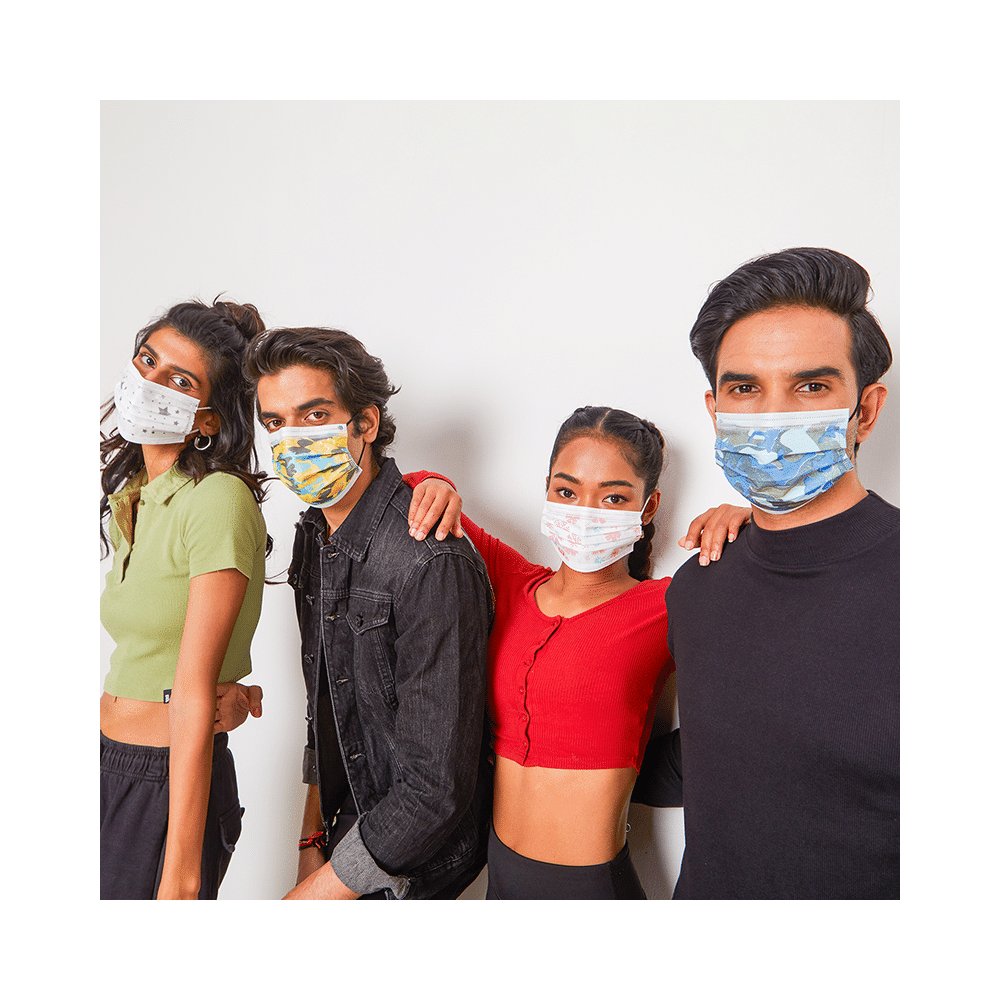 Quarant 4 Ply Designer Protective Face Mask Mask Mixed Combo Multicolor - Image 6