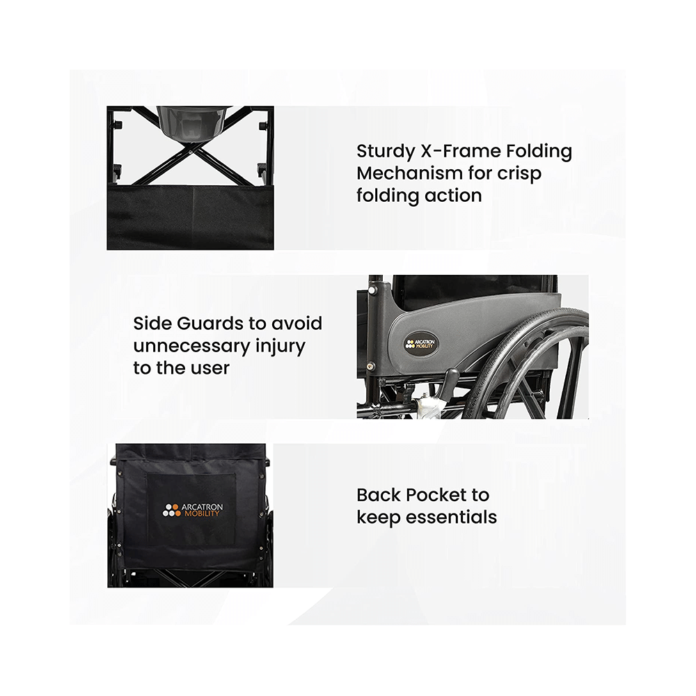 Arcatron Mobility FSS101 Everyday Foldable Wheelchair - Image 3