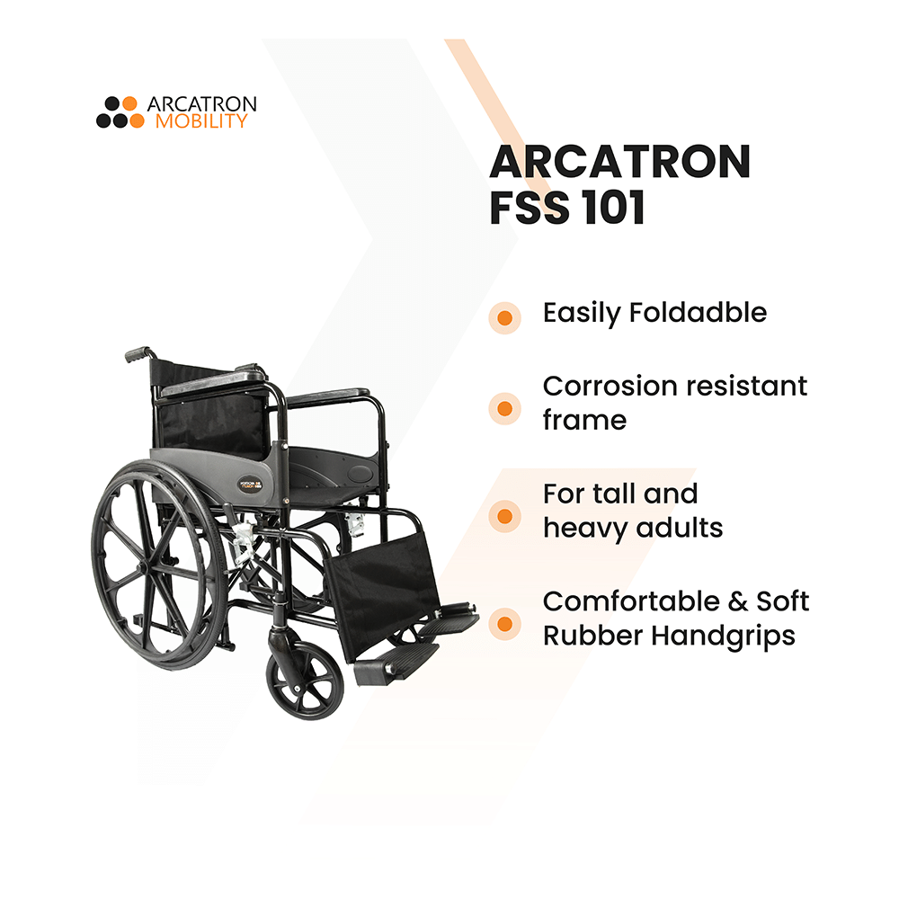 Arcatron Mobility FSS101 Everyday Foldable Wheelchair - Image 5