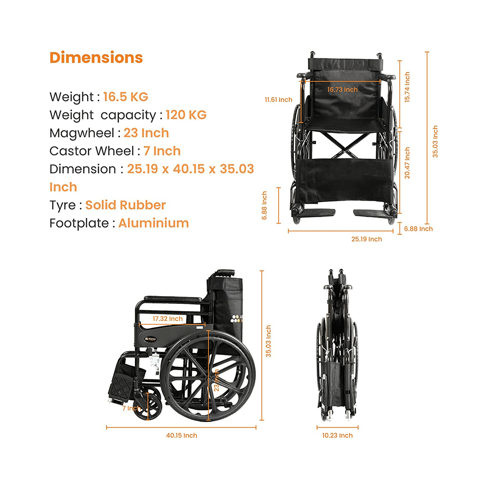 Arcatron Mobility FSS101 Everyday Foldable Wheelchair - Image 2