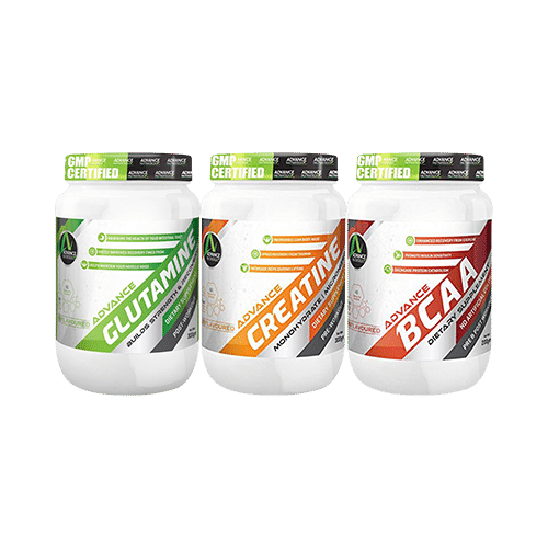 Advance Nutratech Creatine Unflavoured 300gm,Glutamine Unflavored 300gm and BCAA Unflavored 200gm - Image 1