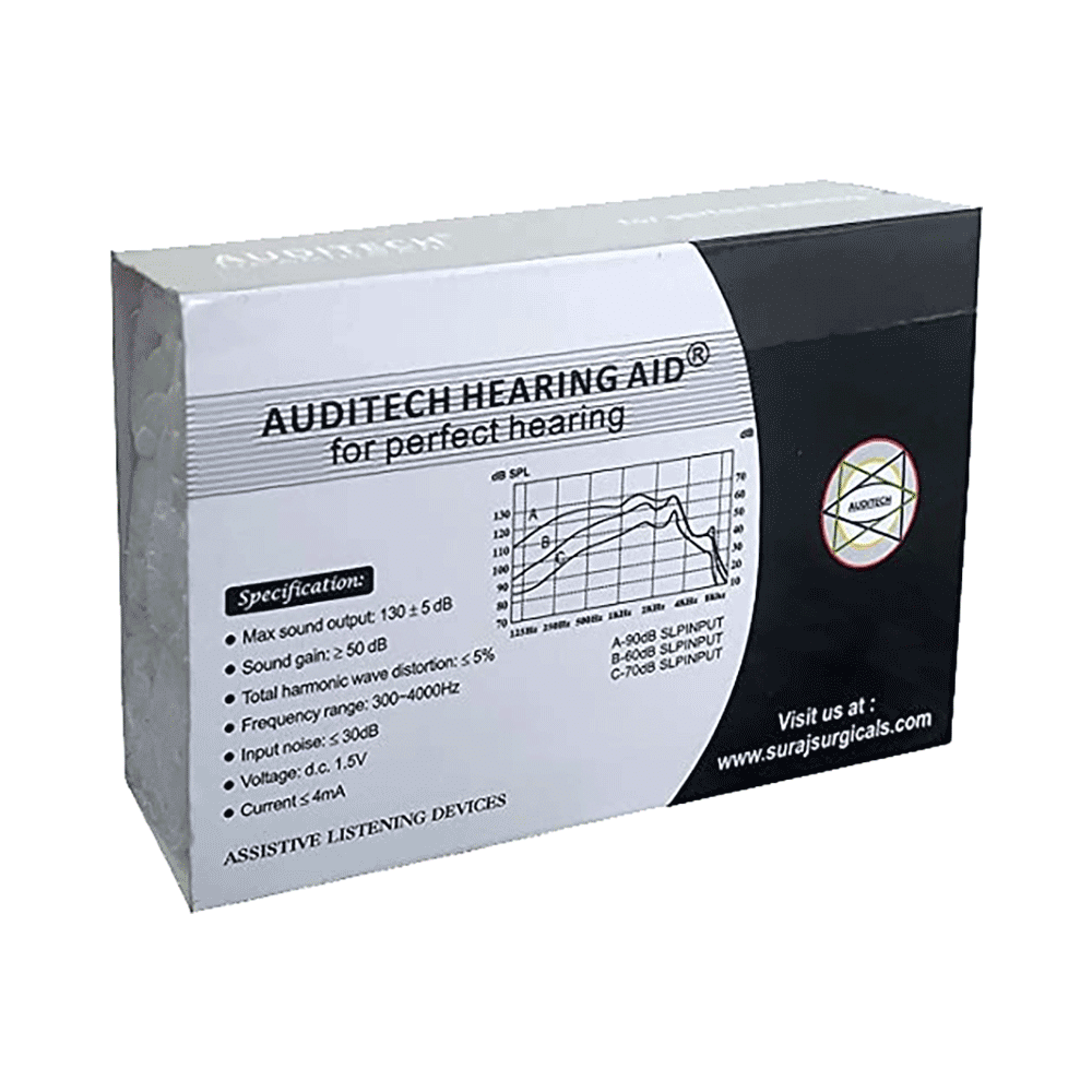 Auditech Powersound for Old Age Single Ear Pocket Style Wired Hearing Aid Grey - Image 3