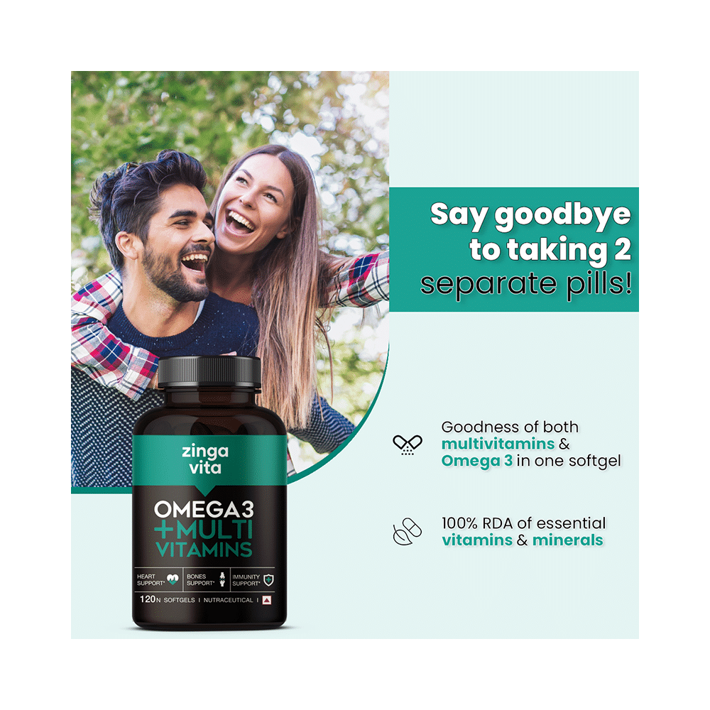 Zingavita Omega 3 + Multivitamin Soft Gelatin Capsule for Heart, Bone & Immunity Support - Image 7